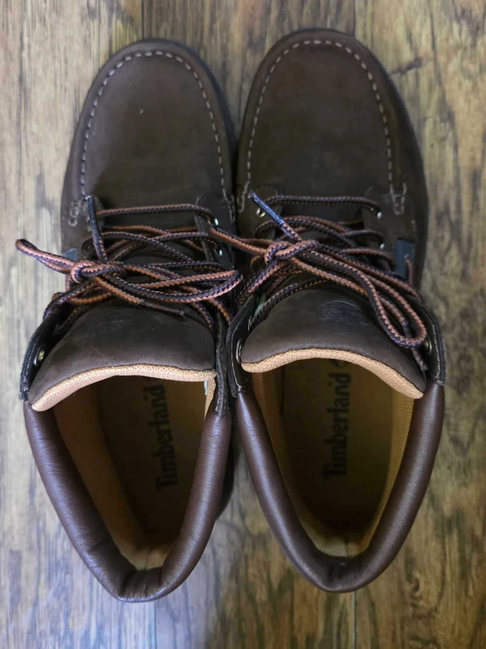 VINTAGE Timberland 7 EYE Brown Leather Moc Toe Hiking Boots